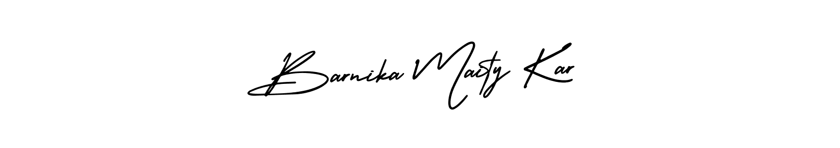 if you are searching for the best signature style for your name Barnika Maity Kar. so please give up your signature search. here we have designed multiple signature styles  using AmerikaSignatureDemo-Regular. Barnika Maity Kar signature style 3 images and pictures png