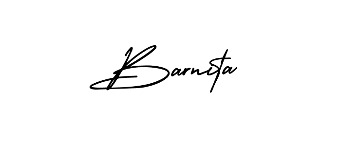 How to make Barnita name signature. Use AmerikaSignatureDemo-Regular style for creating short signs online. This is the latest handwritten sign. Barnita signature style 3 images and pictures png
