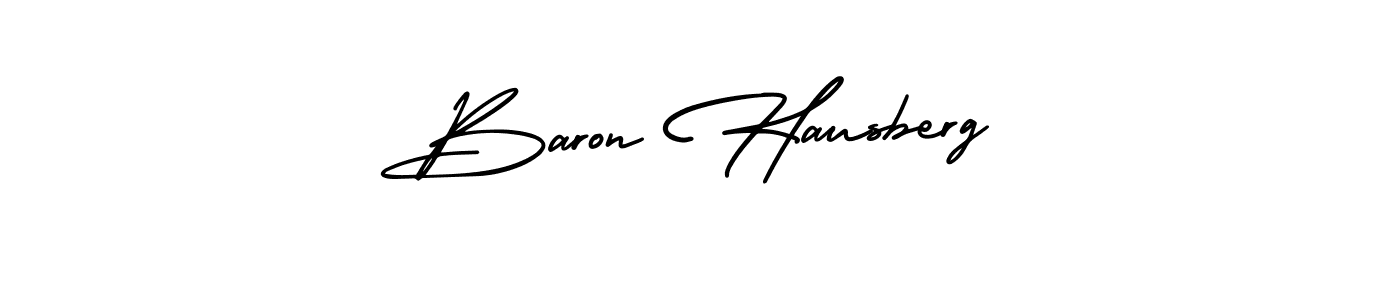 The best way (AmerikaSignatureDemo-Regular) to make a short signature is to pick only two or three words in your name. The name Baron Hausberg include a total of six letters. For converting this name. Baron Hausberg signature style 3 images and pictures png