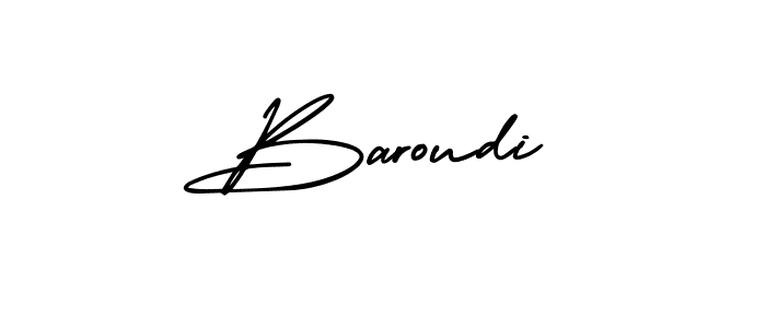 Create a beautiful signature design for name Baroudi. With this signature (AmerikaSignatureDemo-Regular) fonts, you can make a handwritten signature for free. Baroudi signature style 3 images and pictures png