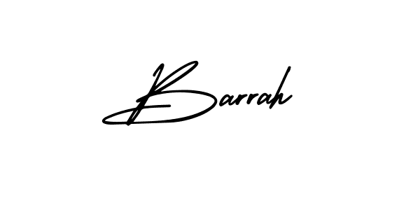 The best way (AmerikaSignatureDemo-Regular) to make a short signature is to pick only two or three words in your name. The name Barrah include a total of six letters. For converting this name. Barrah signature style 3 images and pictures png