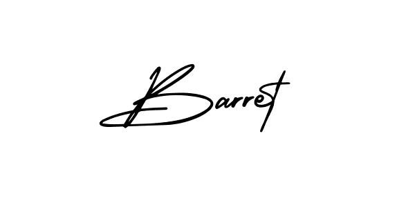 Barret stylish signature style. Best Handwritten Sign (AmerikaSignatureDemo-Regular) for my name. Handwritten Signature Collection Ideas for my name Barret. Barret signature style 3 images and pictures png