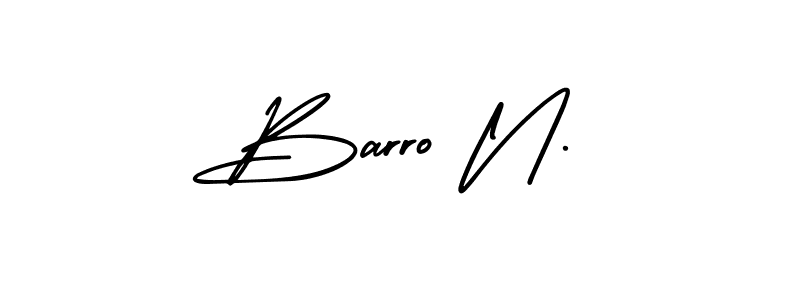 Design your own signature with our free online signature maker. With this signature software, you can create a handwritten (AmerikaSignatureDemo-Regular) signature for name Barro N.. Barro N. signature style 3 images and pictures png