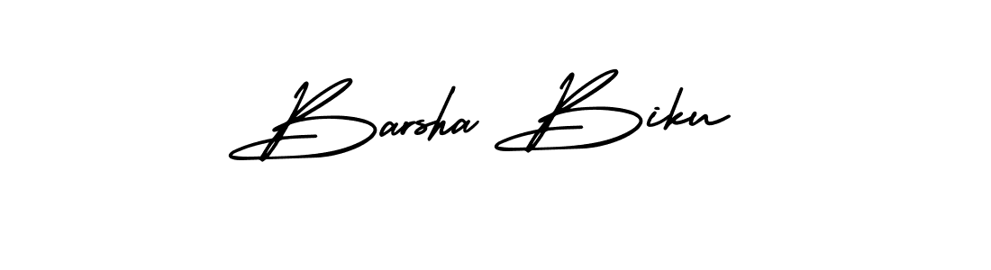 How to make Barsha Biku signature? AmerikaSignatureDemo-Regular is a professional autograph style. Create handwritten signature for Barsha Biku name. Barsha Biku signature style 3 images and pictures png