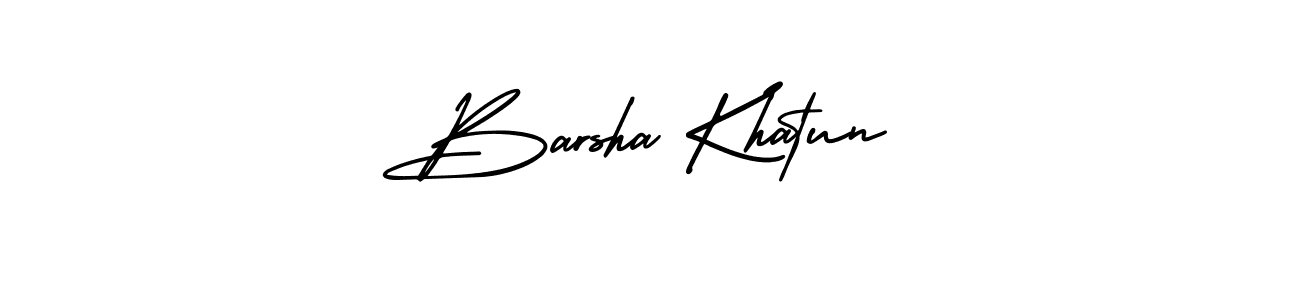 How to make Barsha Khatun signature? AmerikaSignatureDemo-Regular is a professional autograph style. Create handwritten signature for Barsha Khatun name. Barsha Khatun signature style 3 images and pictures png