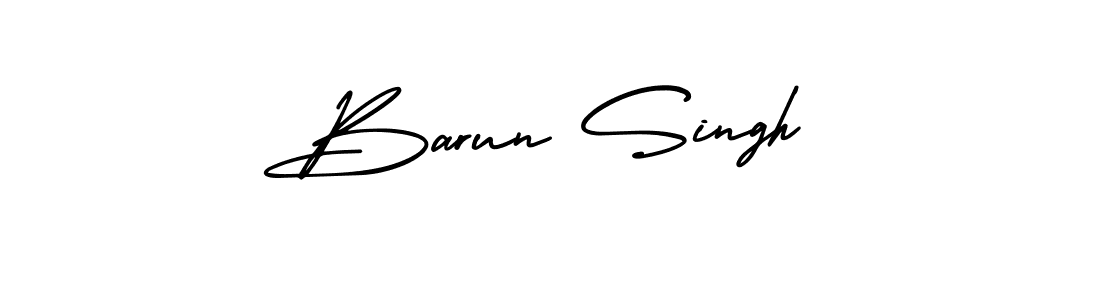 You should practise on your own different ways (AmerikaSignatureDemo-Regular) to write your name (Barun Singh) in signature. don't let someone else do it for you. Barun Singh signature style 3 images and pictures png