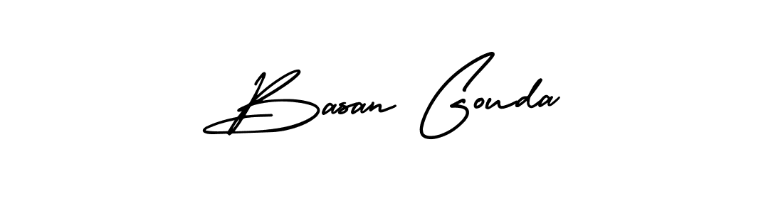 You should practise on your own different ways (AmerikaSignatureDemo-Regular) to write your name (Basan Gouda) in signature. don't let someone else do it for you. Basan Gouda signature style 3 images and pictures png