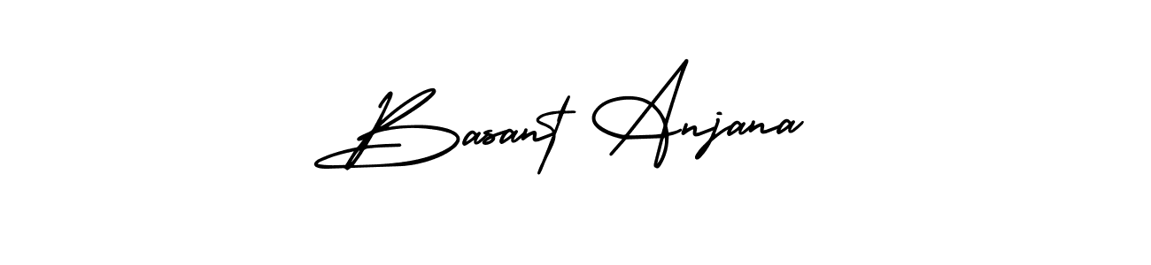 This is the best signature style for the Basant Anjana name. Also you like these signature font (AmerikaSignatureDemo-Regular). Mix name signature. Basant Anjana signature style 3 images and pictures png