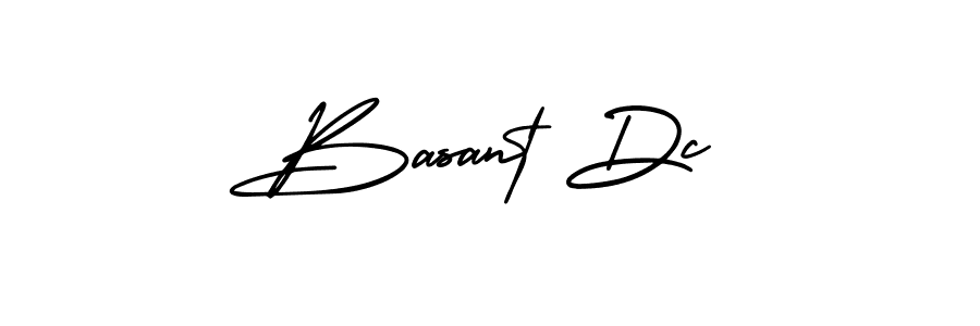 You should practise on your own different ways (AmerikaSignatureDemo-Regular) to write your name (Basant Dc) in signature. don't let someone else do it for you. Basant Dc signature style 3 images and pictures png
