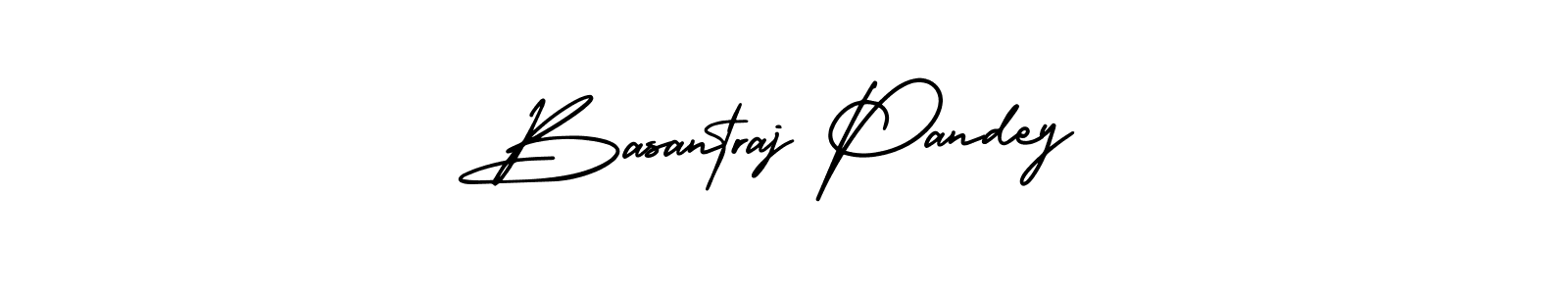 The best way (AmerikaSignatureDemo-Regular) to make a short signature is to pick only two or three words in your name. The name Basantraj Pandey include a total of six letters. For converting this name. Basantraj Pandey signature style 3 images and pictures png