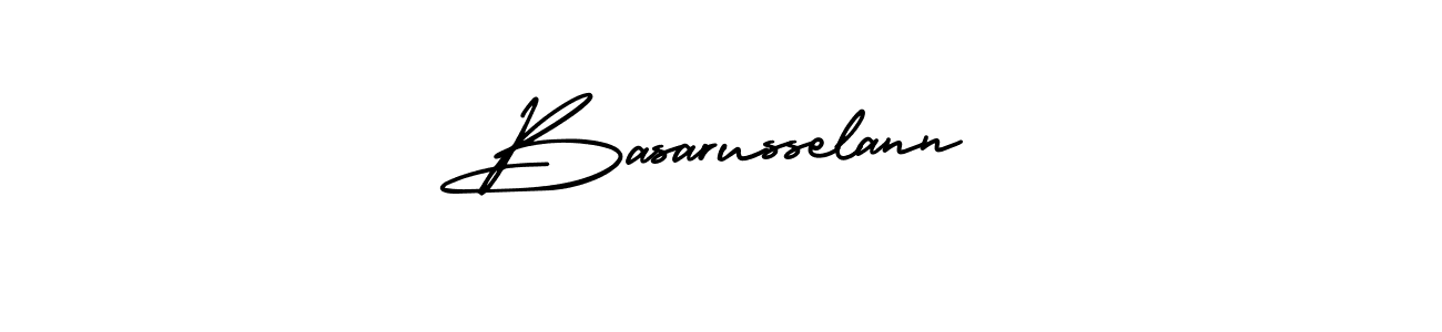 You should practise on your own different ways (AmerikaSignatureDemo-Regular) to write your name (Basarusselann) in signature. don't let someone else do it for you. Basarusselann signature style 3 images and pictures png