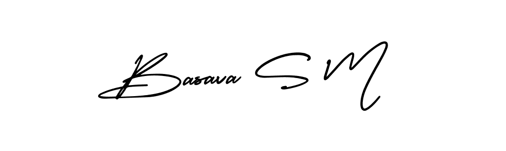 The best way (AmerikaSignatureDemo-Regular) to make a short signature is to pick only two or three words in your name. The name Basava S M include a total of six letters. For converting this name. Basava S M signature style 3 images and pictures png