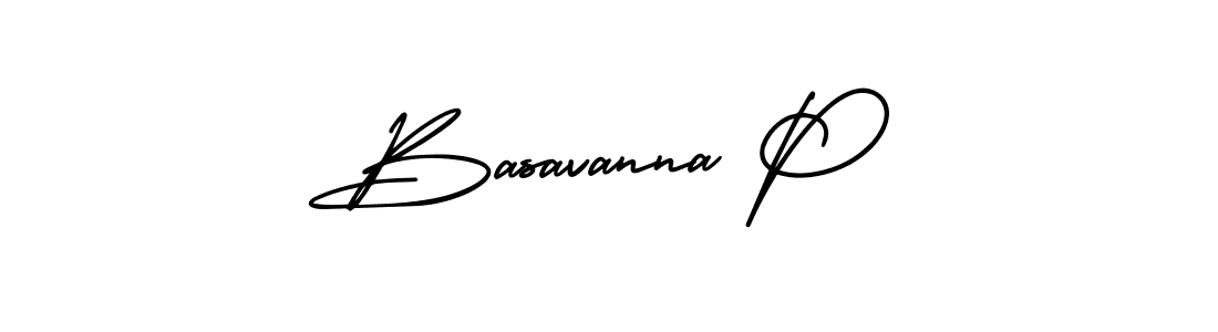 Design your own signature with our free online signature maker. With this signature software, you can create a handwritten (AmerikaSignatureDemo-Regular) signature for name Basavanna P. Basavanna P signature style 3 images and pictures png
