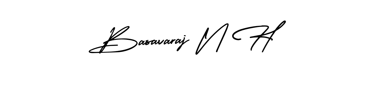 You should practise on your own different ways (AmerikaSignatureDemo-Regular) to write your name (Basavaraj N H) in signature. don't let someone else do it for you. Basavaraj N H signature style 3 images and pictures png