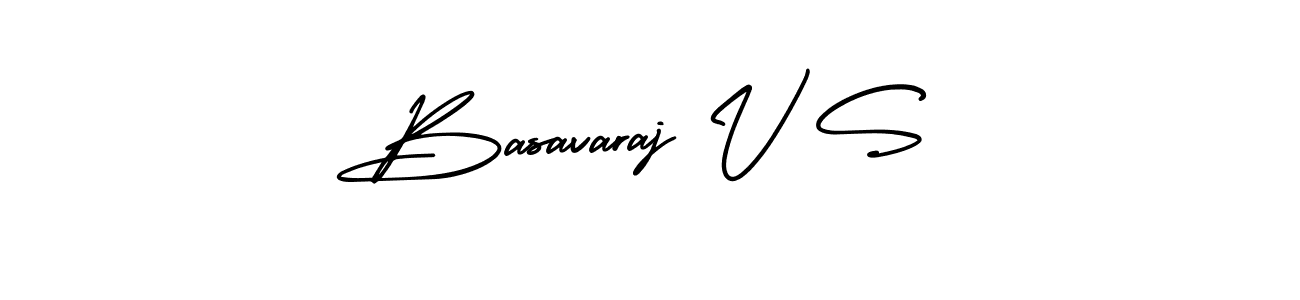 You should practise on your own different ways (AmerikaSignatureDemo-Regular) to write your name (Basavaraj V S) in signature. don't let someone else do it for you. Basavaraj V S signature style 3 images and pictures png