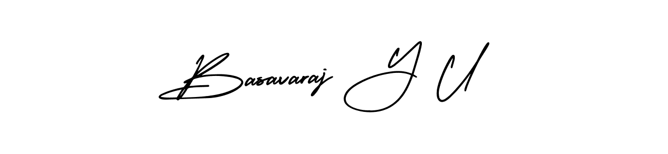 How to make Basavaraj Y U name signature. Use AmerikaSignatureDemo-Regular style for creating short signs online. This is the latest handwritten sign. Basavaraj Y U signature style 3 images and pictures png