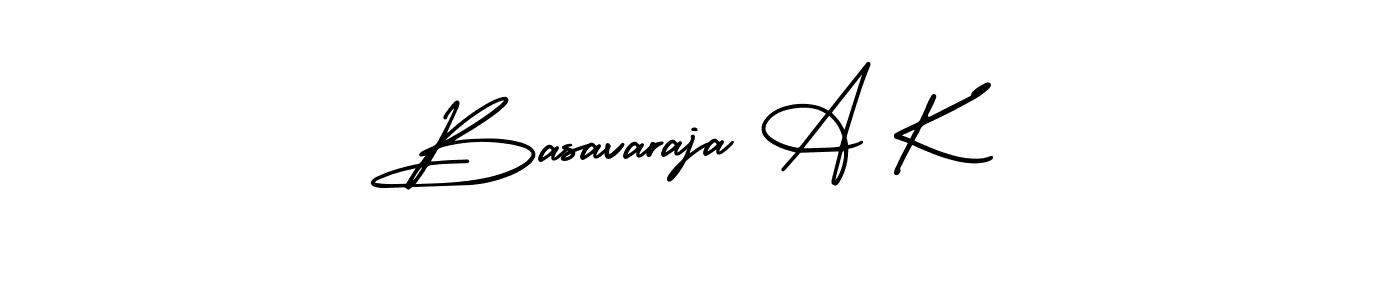 The best way (AmerikaSignatureDemo-Regular) to make a short signature is to pick only two or three words in your name. The name Basavaraja A K include a total of six letters. For converting this name. Basavaraja A K signature style 3 images and pictures png