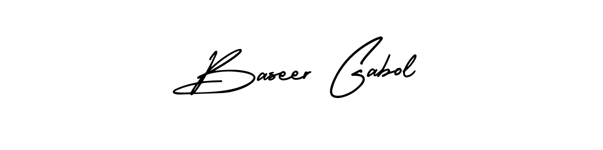 This is the best signature style for the Baseer Gabol name. Also you like these signature font (AmerikaSignatureDemo-Regular). Mix name signature. Baseer Gabol signature style 3 images and pictures png