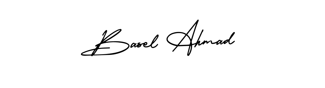 Similarly AmerikaSignatureDemo-Regular is the best handwritten signature design. Signature creator online .You can use it as an online autograph creator for name Basel Ahmad. Basel Ahmad signature style 3 images and pictures png