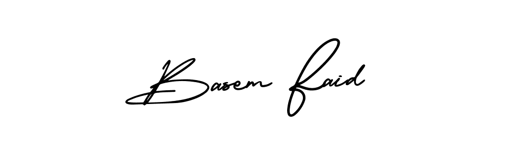 How to make Basem Faid name signature. Use AmerikaSignatureDemo-Regular style for creating short signs online. This is the latest handwritten sign. Basem Faid signature style 3 images and pictures png