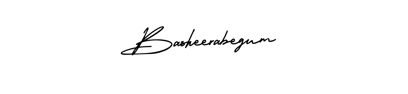 How to make Basheerabegum name signature. Use AmerikaSignatureDemo-Regular style for creating short signs online. This is the latest handwritten sign. Basheerabegum signature style 3 images and pictures png