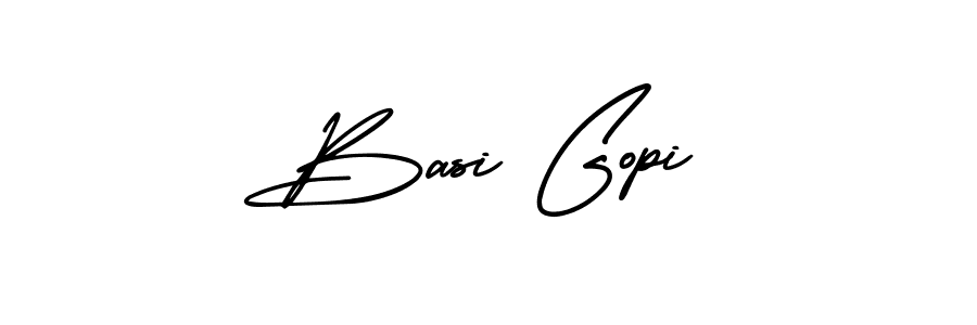 You should practise on your own different ways (AmerikaSignatureDemo-Regular) to write your name (Basi Gopi) in signature. don't let someone else do it for you. Basi Gopi signature style 3 images and pictures png