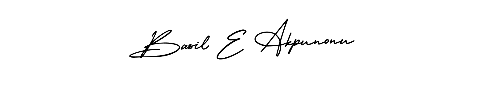AmerikaSignatureDemo-Regular is a professional signature style that is perfect for those who want to add a touch of class to their signature. It is also a great choice for those who want to make their signature more unique. Get Basil E Akpunonu name to fancy signature for free. Basil E Akpunonu signature style 3 images and pictures png