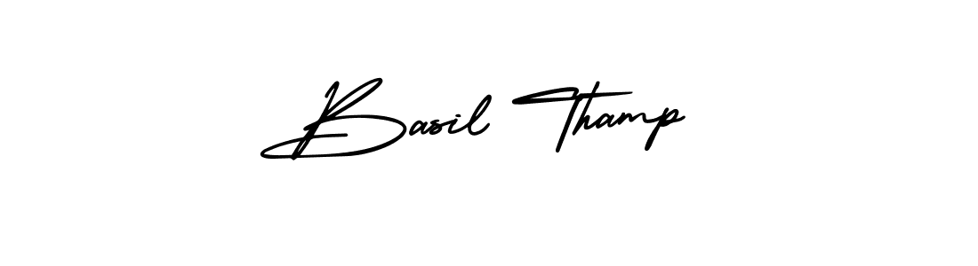 Design your own signature with our free online signature maker. With this signature software, you can create a handwritten (AmerikaSignatureDemo-Regular) signature for name Basil Thamp. Basil Thamp signature style 3 images and pictures png