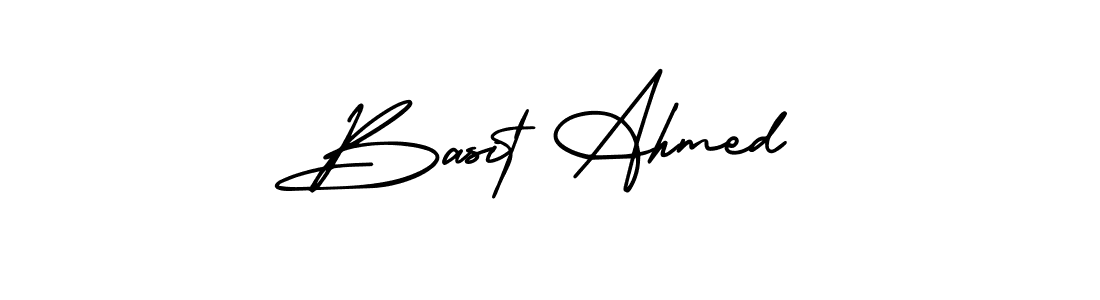 Basit Ahmed stylish signature style. Best Handwritten Sign (AmerikaSignatureDemo-Regular) for my name. Handwritten Signature Collection Ideas for my name Basit Ahmed. Basit Ahmed signature style 3 images and pictures png