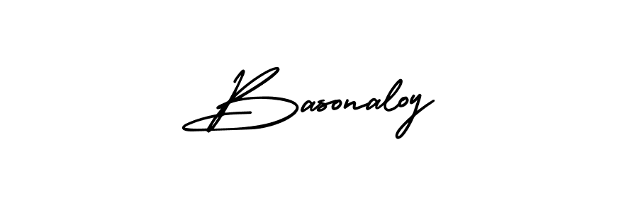 How to make Basonaloy name signature. Use AmerikaSignatureDemo-Regular style for creating short signs online. This is the latest handwritten sign. Basonaloy signature style 3 images and pictures png