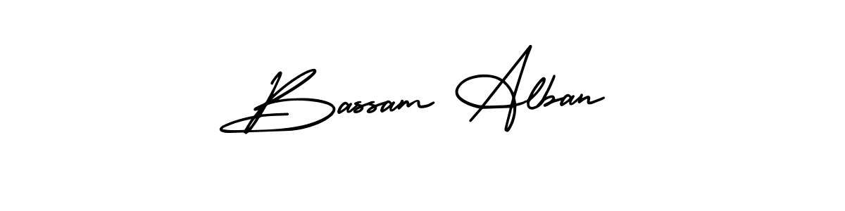 Bassam Alban stylish signature style. Best Handwritten Sign (AmerikaSignatureDemo-Regular) for my name. Handwritten Signature Collection Ideas for my name Bassam Alban. Bassam Alban signature style 3 images and pictures png