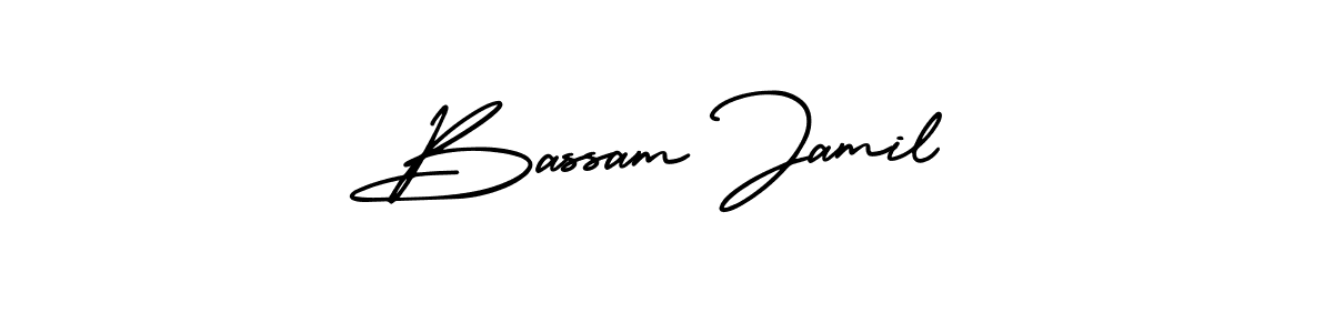 This is the best signature style for the Bassam Jamil name. Also you like these signature font (AmerikaSignatureDemo-Regular). Mix name signature. Bassam Jamil signature style 3 images and pictures png