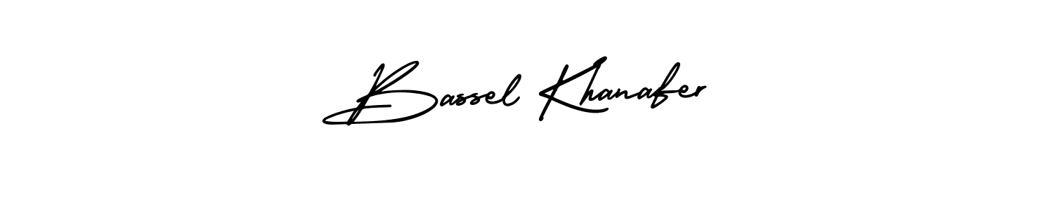 Make a beautiful signature design for name Bassel Khanafer. With this signature (AmerikaSignatureDemo-Regular) style, you can create a handwritten signature for free. Bassel Khanafer signature style 3 images and pictures png