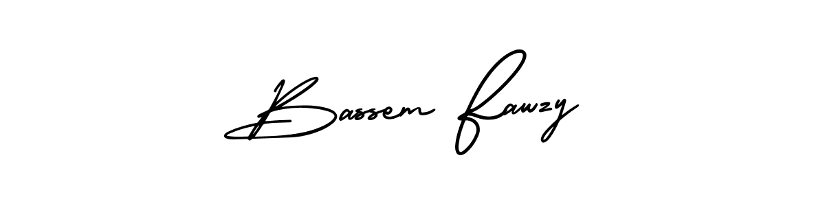 Use a signature maker to create a handwritten signature online. With this signature software, you can design (AmerikaSignatureDemo-Regular) your own signature for name Bassem Fawzy. Bassem Fawzy signature style 3 images and pictures png