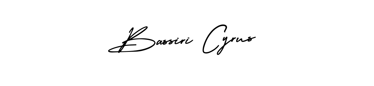 The best way (AmerikaSignatureDemo-Regular) to make a short signature is to pick only two or three words in your name. The name Bassiri Cyrus include a total of six letters. For converting this name. Bassiri Cyrus signature style 3 images and pictures png