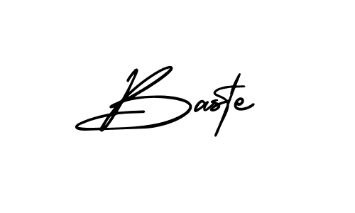 Use a signature maker to create a handwritten signature online. With this signature software, you can design (AmerikaSignatureDemo-Regular) your own signature for name Baste. Baste signature style 3 images and pictures png