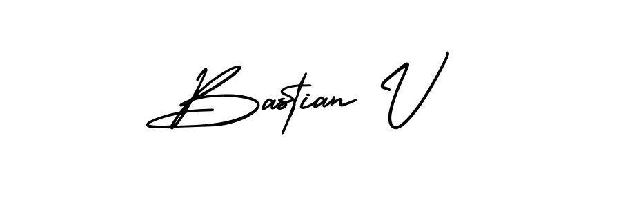 Design your own signature with our free online signature maker. With this signature software, you can create a handwritten (AmerikaSignatureDemo-Regular) signature for name Bastian V. Bastian V signature style 3 images and pictures png