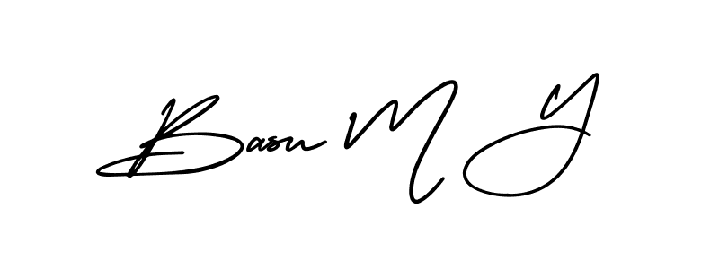 Similarly AmerikaSignatureDemo-Regular is the best handwritten signature design. Signature creator online .You can use it as an online autograph creator for name Basu M Y. Basu M Y signature style 3 images and pictures png