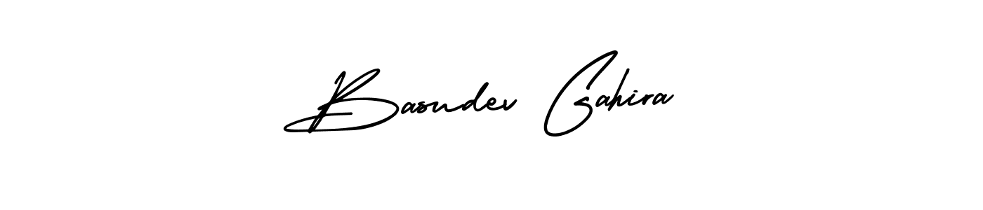 Make a beautiful signature design for name Basudev Gahira. With this signature (AmerikaSignatureDemo-Regular) style, you can create a handwritten signature for free. Basudev Gahira signature style 3 images and pictures png