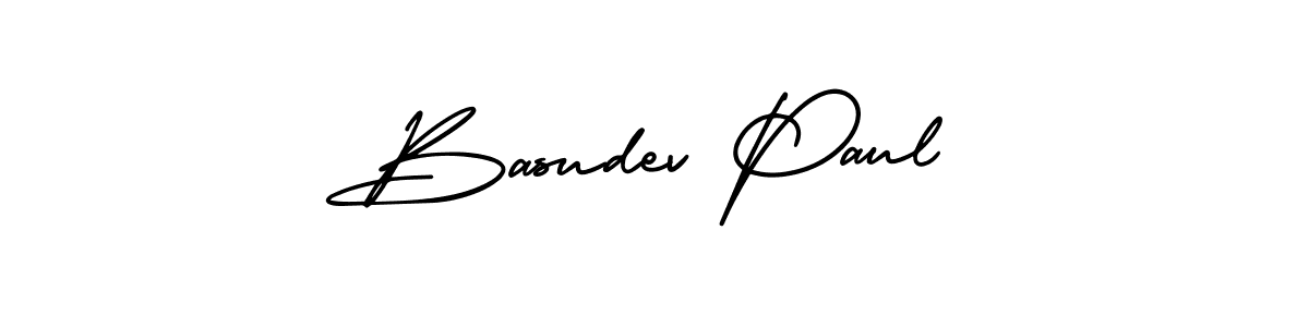 You should practise on your own different ways (AmerikaSignatureDemo-Regular) to write your name (Basudev Paul) in signature. don't let someone else do it for you. Basudev Paul signature style 3 images and pictures png