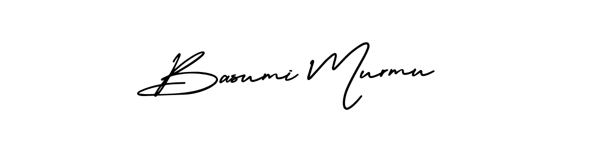 The best way (AmerikaSignatureDemo-Regular) to make a short signature is to pick only two or three words in your name. The name Basumi Murmu include a total of six letters. For converting this name. Basumi Murmu signature style 3 images and pictures png