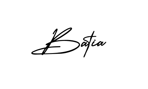 The best way (AmerikaSignatureDemo-Regular) to make a short signature is to pick only two or three words in your name. The name Batia include a total of six letters. For converting this name. Batia signature style 3 images and pictures png