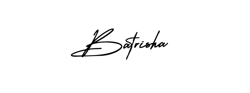 You should practise on your own different ways (AmerikaSignatureDemo-Regular) to write your name (Batrisha) in signature. don't let someone else do it for you. Batrisha signature style 3 images and pictures png