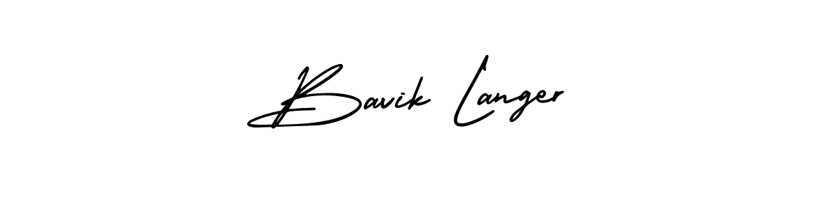 AmerikaSignatureDemo-Regular is a professional signature style that is perfect for those who want to add a touch of class to their signature. It is also a great choice for those who want to make their signature more unique. Get Bavik Langer name to fancy signature for free. Bavik Langer signature style 3 images and pictures png