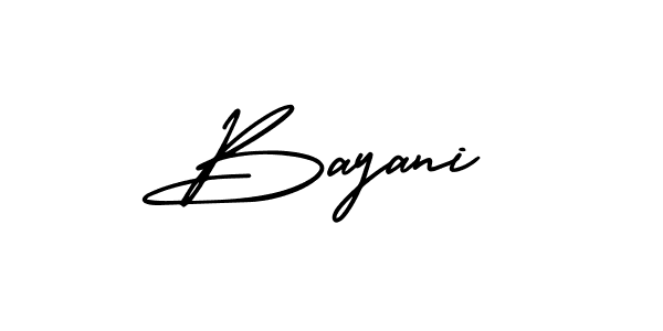 You should practise on your own different ways (AmerikaSignatureDemo-Regular) to write your name (Bayani) in signature. don't let someone else do it for you. Bayani signature style 3 images and pictures png