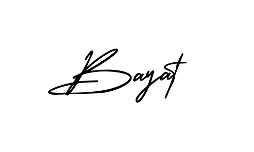 How to Draw Bayat signature style? AmerikaSignatureDemo-Regular is a latest design signature styles for name Bayat. Bayat signature style 3 images and pictures png