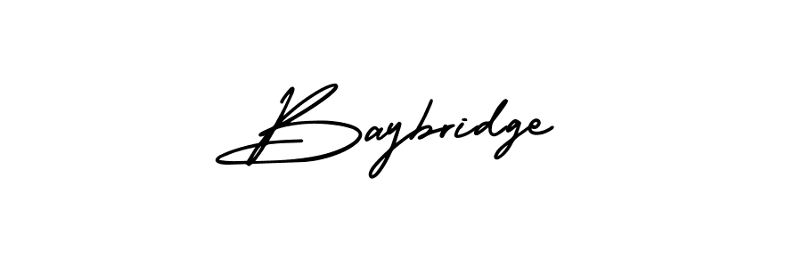 The best way (AmerikaSignatureDemo-Regular) to make a short signature is to pick only two or three words in your name. The name Baybridge include a total of six letters. For converting this name. Baybridge signature style 3 images and pictures png