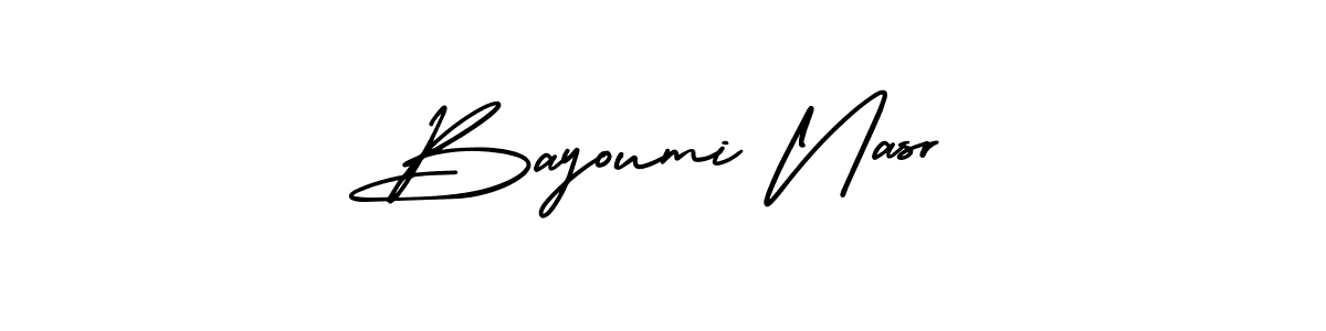 Make a beautiful signature design for name Bayoumi Nasr. With this signature (AmerikaSignatureDemo-Regular) style, you can create a handwritten signature for free. Bayoumi Nasr signature style 3 images and pictures png