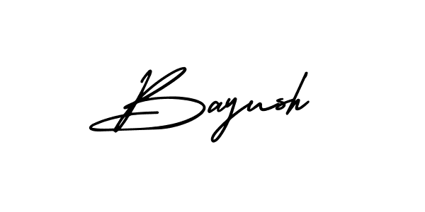 The best way (AmerikaSignatureDemo-Regular) to make a short signature is to pick only two or three words in your name. The name Bayush include a total of six letters. For converting this name. Bayush signature style 3 images and pictures png