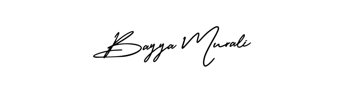 The best way (AmerikaSignatureDemo-Regular) to make a short signature is to pick only two or three words in your name. The name Bayya Murali include a total of six letters. For converting this name. Bayya Murali signature style 3 images and pictures png